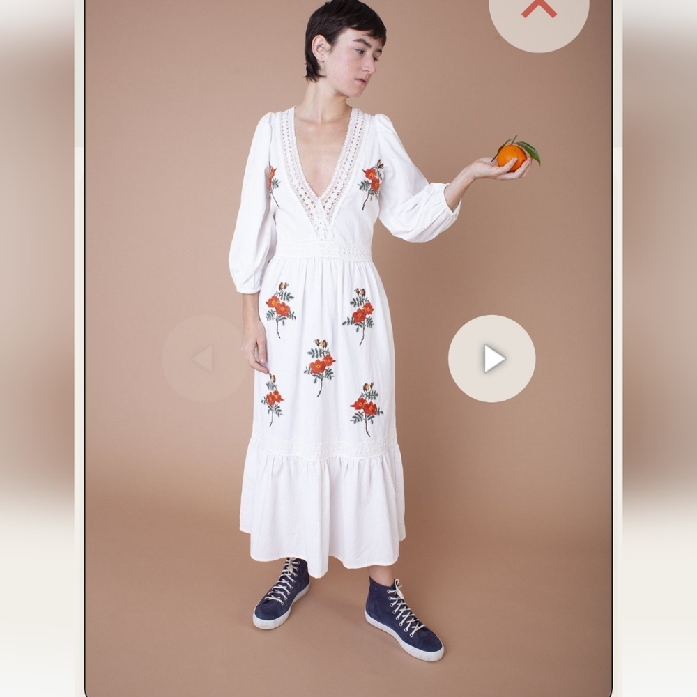 Meadows Iris Floral Embroidered White Dress - Picture 9 of 10